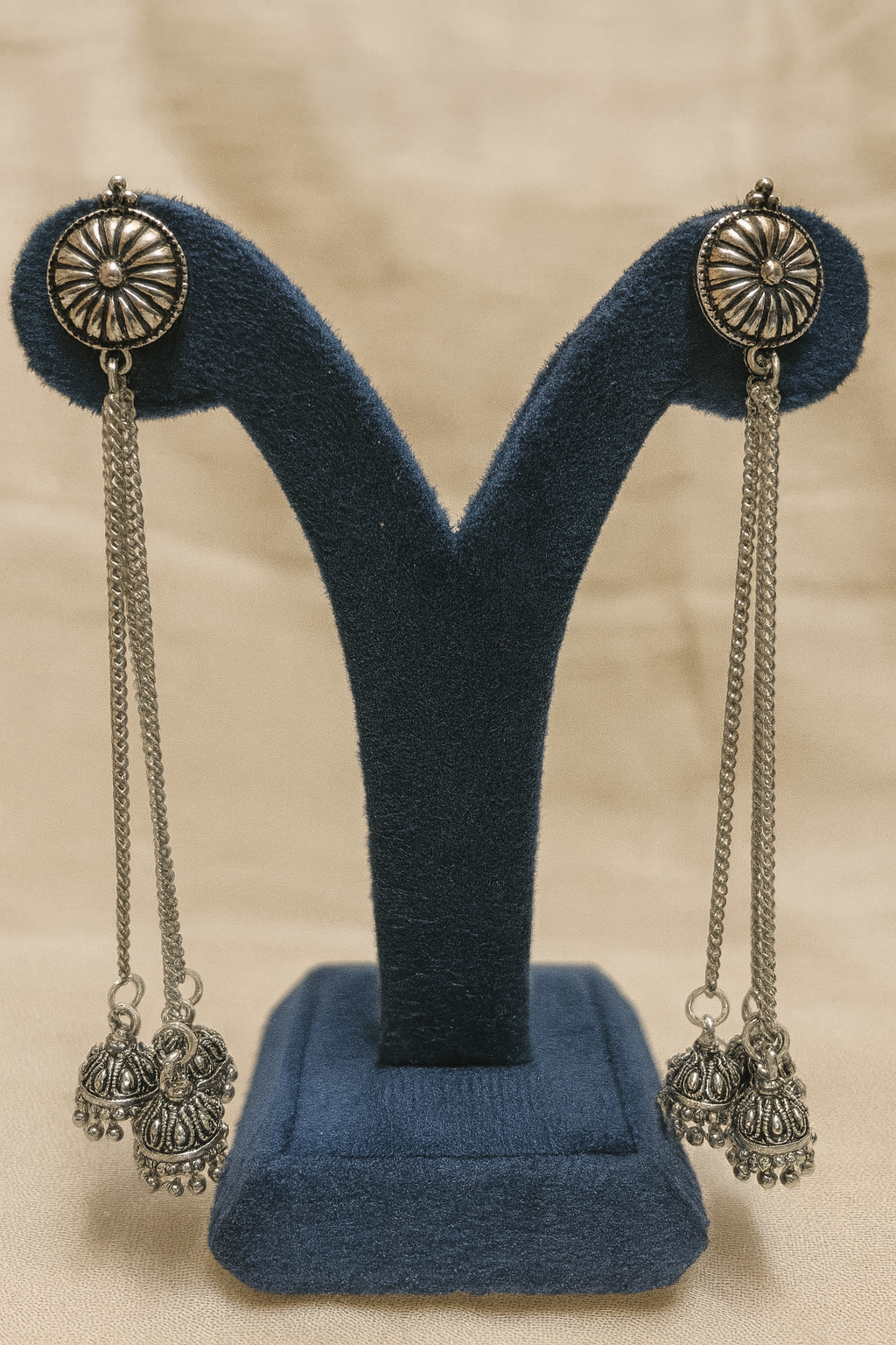 Chain Drop Oxidized Jhumka Earrings – Amyraa Jewels