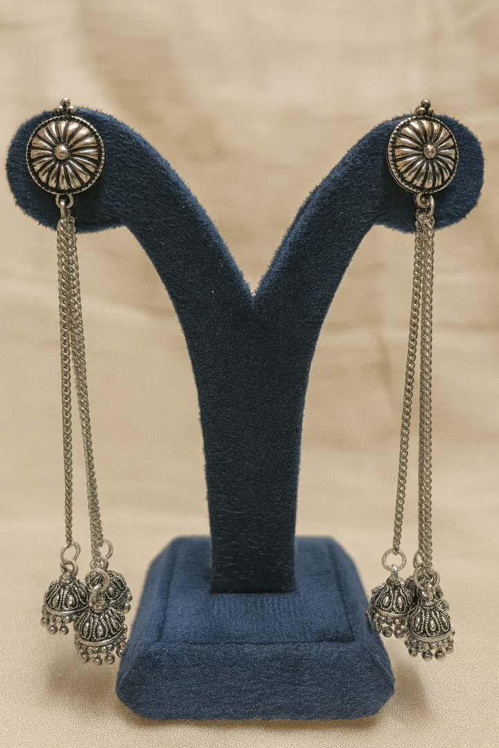 Chain Drop Oxidized Jhumka Earrings – Amyraa Jewels