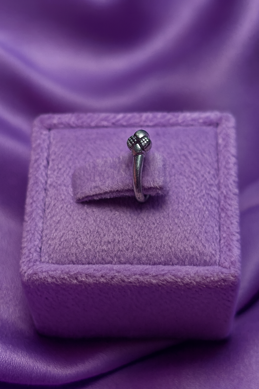 traditional oxidized silver nose pin