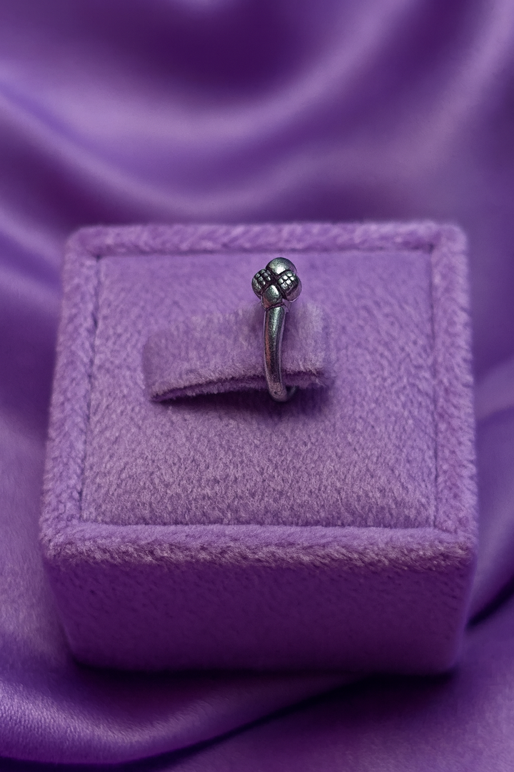 traditional oxidized silver nose pin