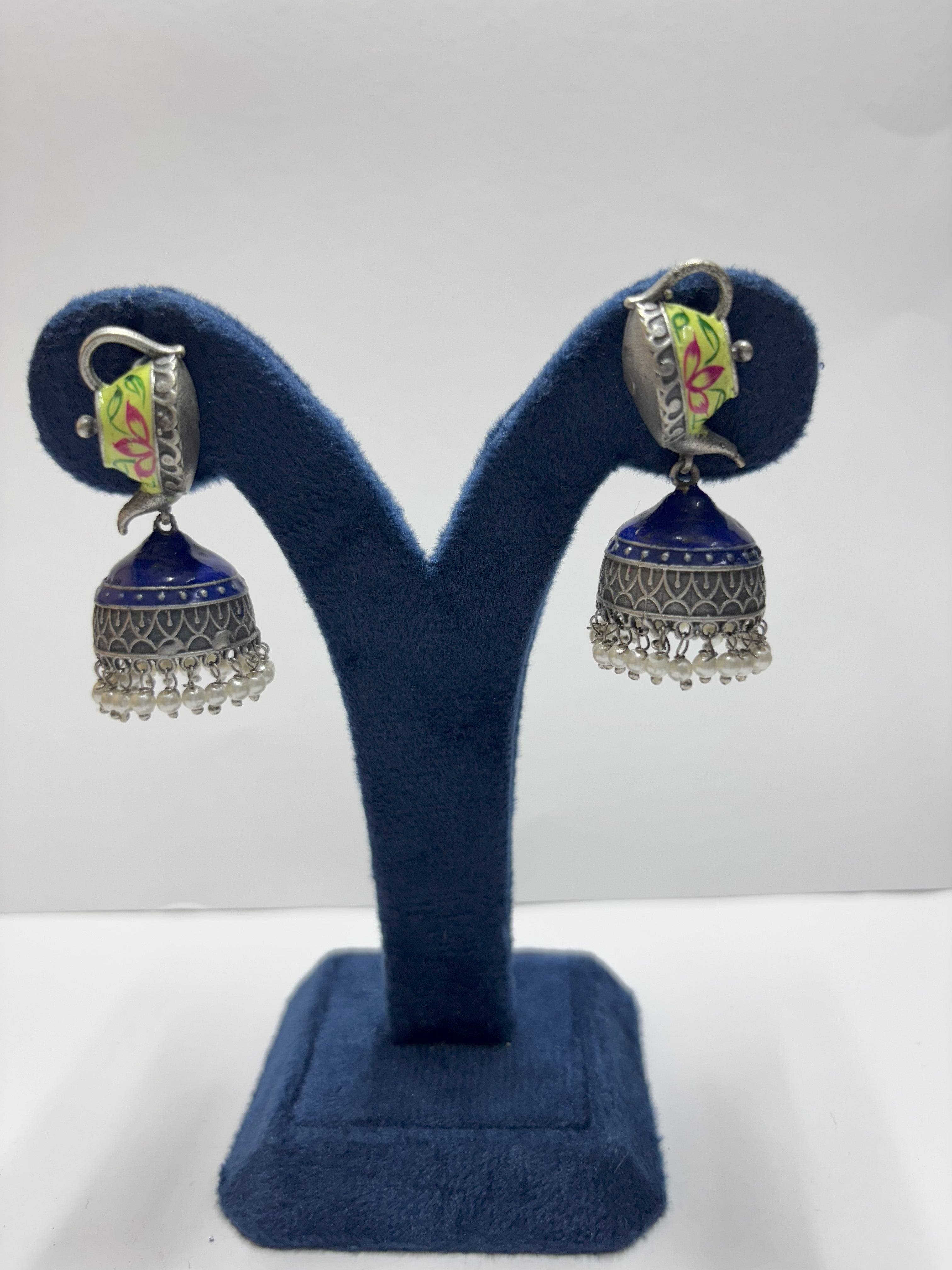 Pink Enamel Jhumka Earrings – Amyraa Jewels