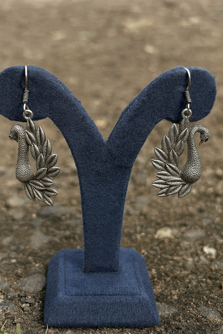 Antique Peacock Feather Earrings