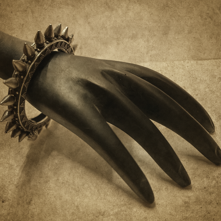 Antique Spiked Silver Bangle