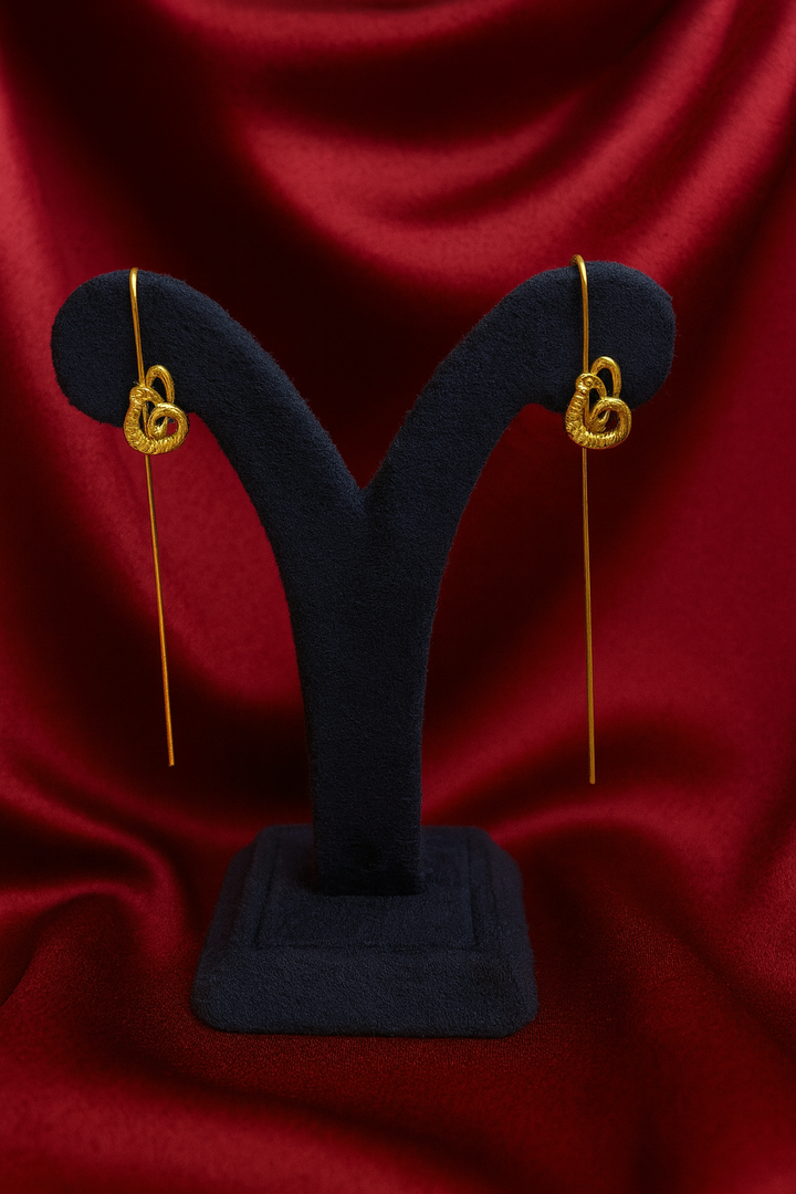 Golden Heart Knot Drop Earrings