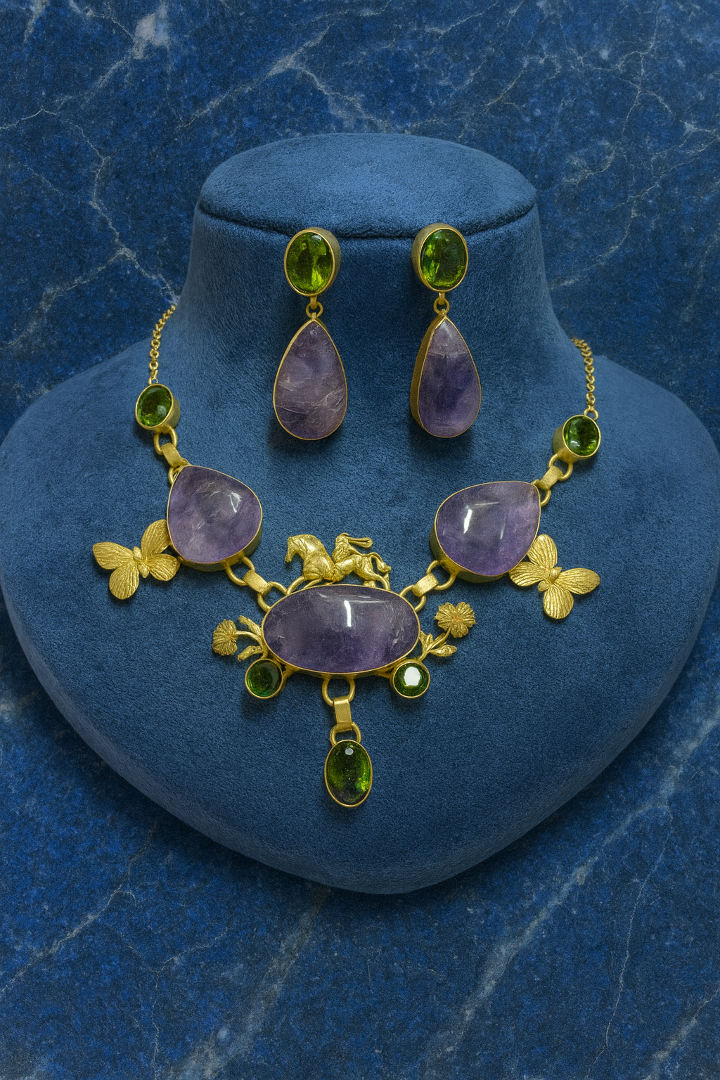 Amyraa Jewels – Enchanted Butterfly Gemstone Necklace Set  “Beauty with Elegance”