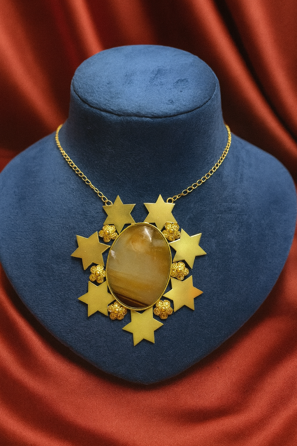 Amyraa Jewels – Starburst Golden Statement Necklace