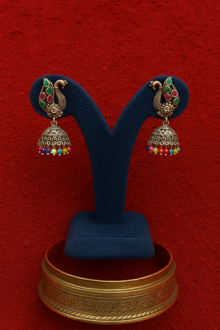 Royal Peacock Jhumka Earrings – Amyraa Jewels