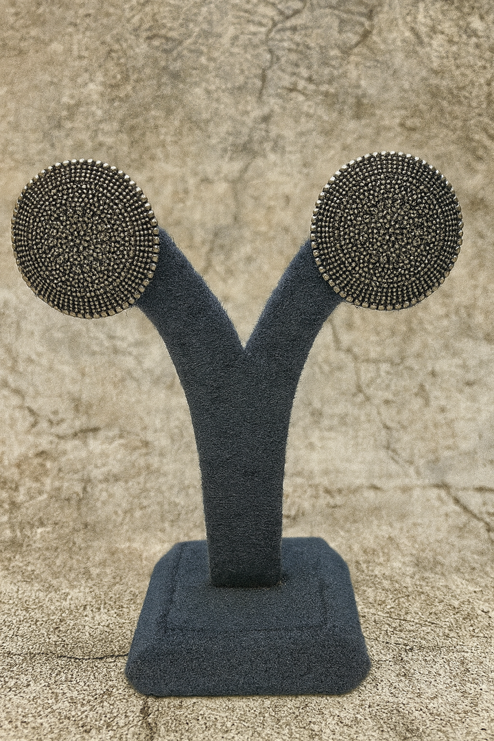 Statement Oxidized Silver Studs – Amyraa Jewels