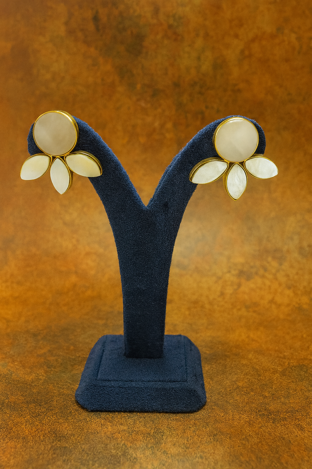 Floral Petal Stone Earrings