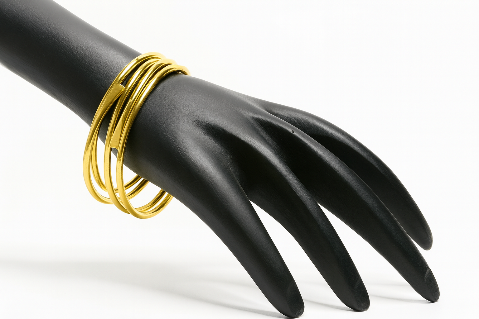 Elegant Golden Overlap Bangles