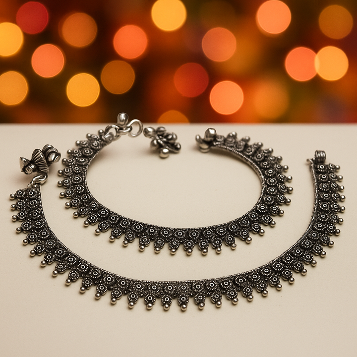 Oxidized Silver Payal (Anklet) – Traditional Elegance