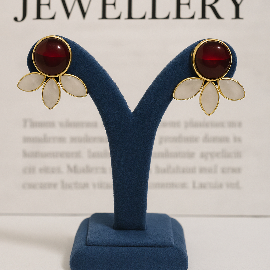 Floral Petal Stone Earrings