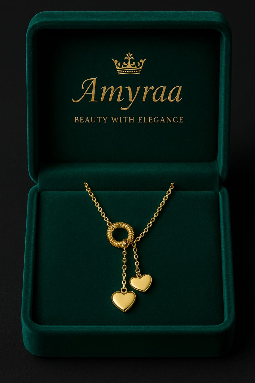 Golden Heart Drop Necklace