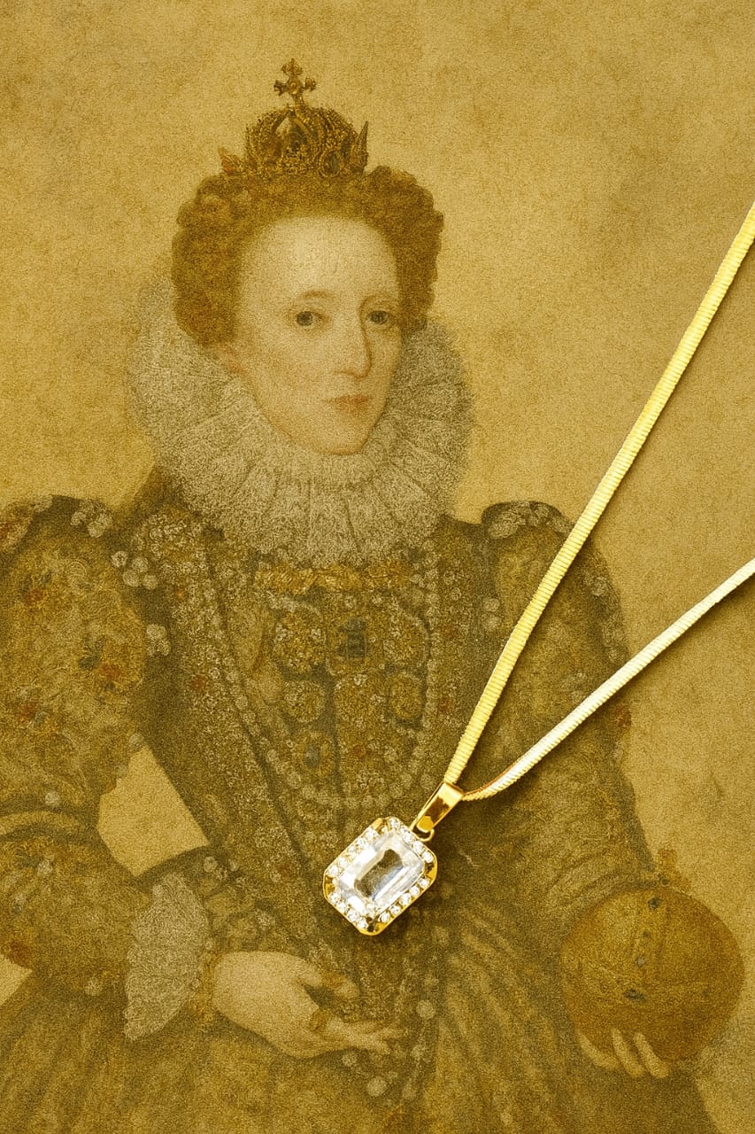 Regal Emerald-Cut Pendant Necklace