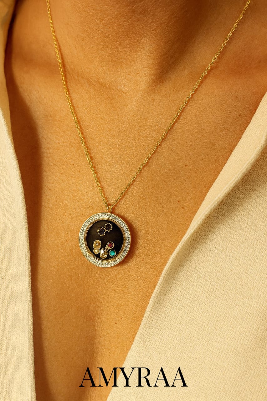 Gemstone Medallion Pendant Necklace