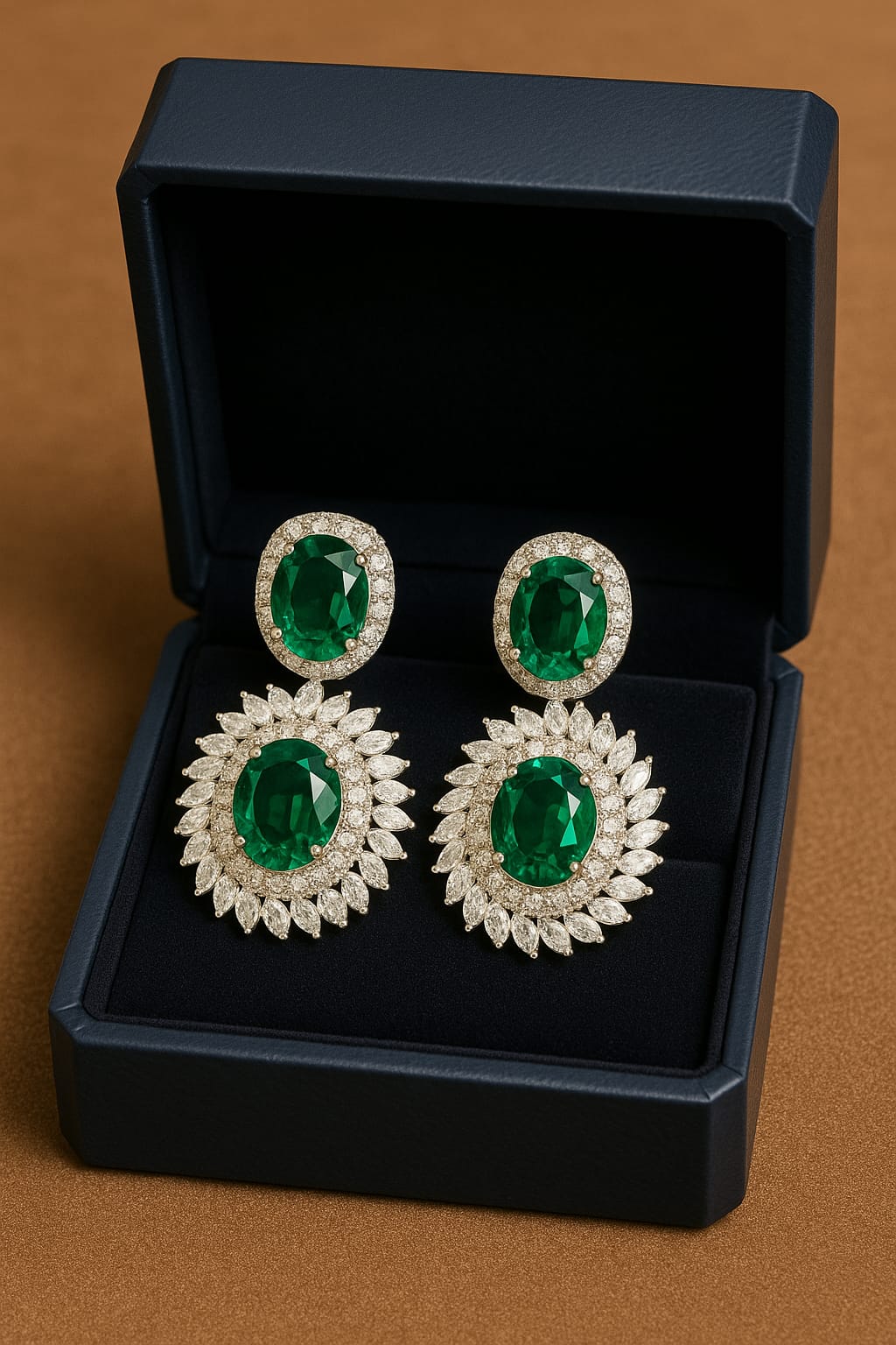 Emerald Sunburst Majesty Earrings