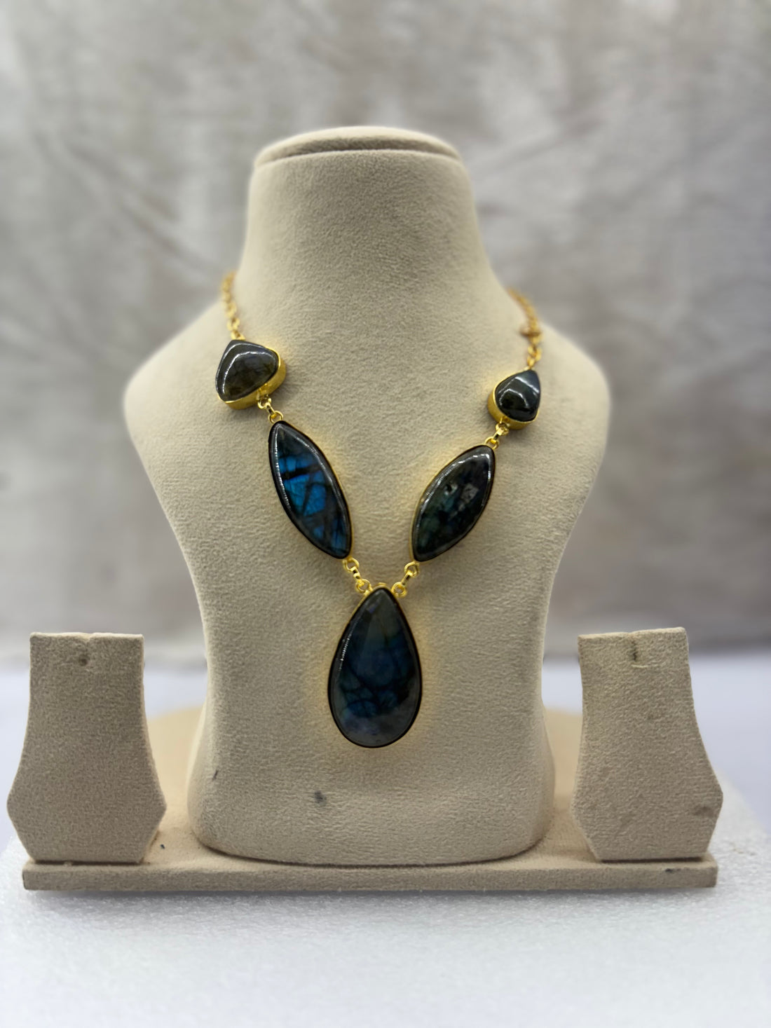 Amyraa Jewels – Mystic Labradorite Statement Necklace  “Beauty with Elegance”