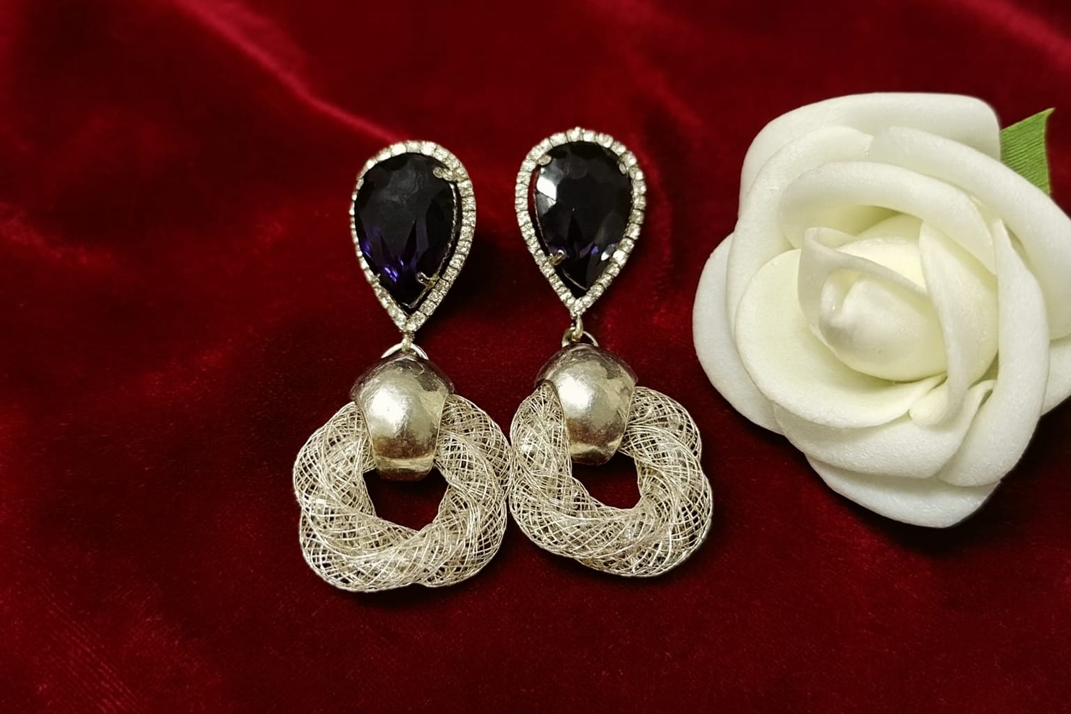 Midnight Elegance Silver & Amethyst Drop