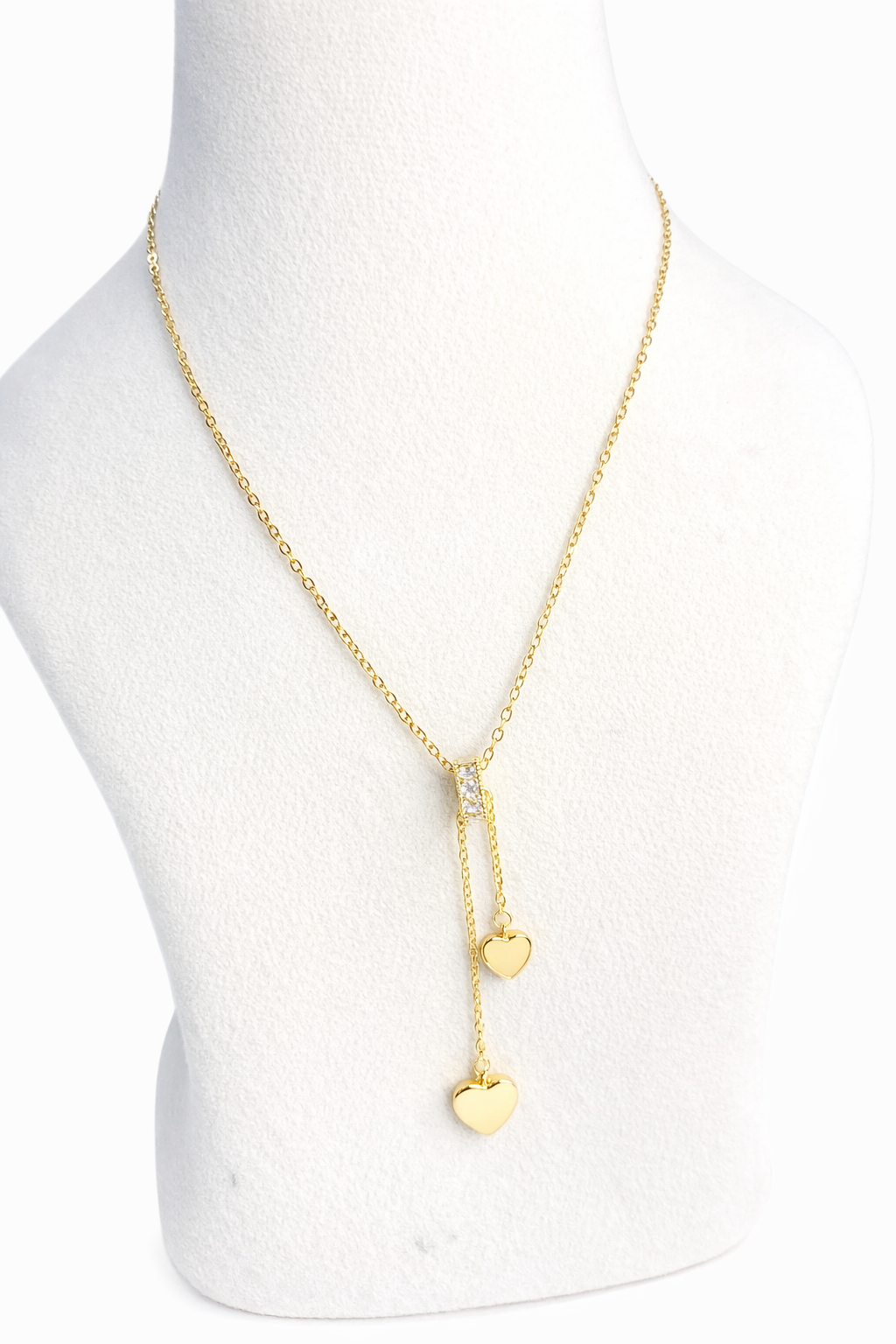 Golden Heart Drop Necklace