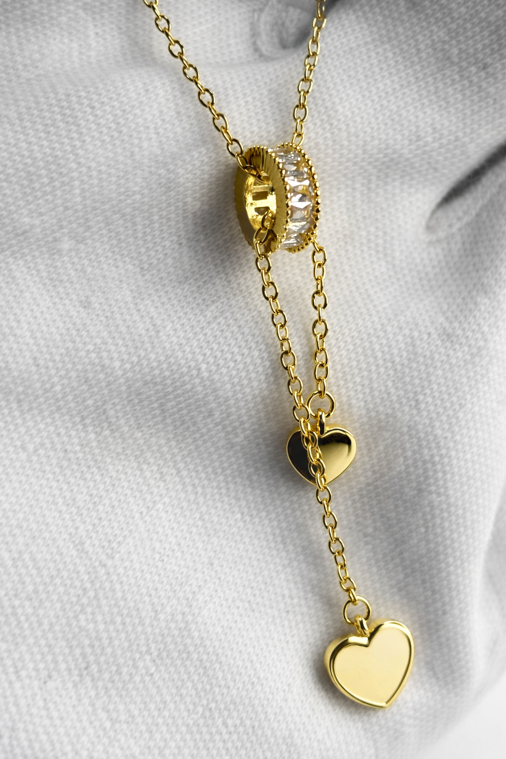 Golden Heart Drop Necklace