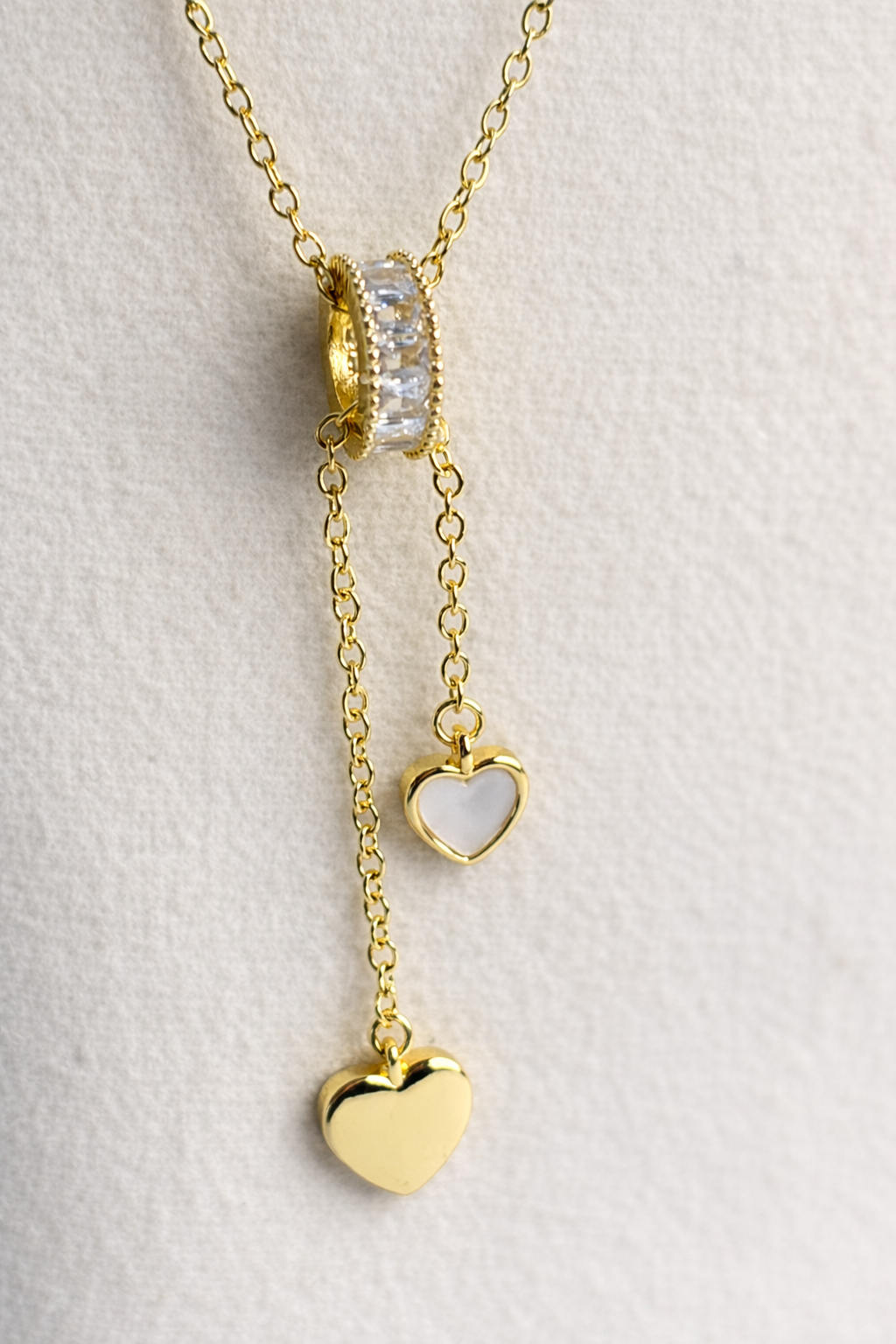 Golden Heart Drop Necklace