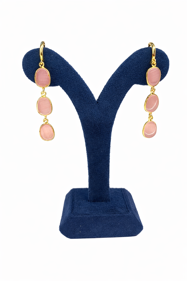 Elegant Aqua Chalcedony Drop Earrings