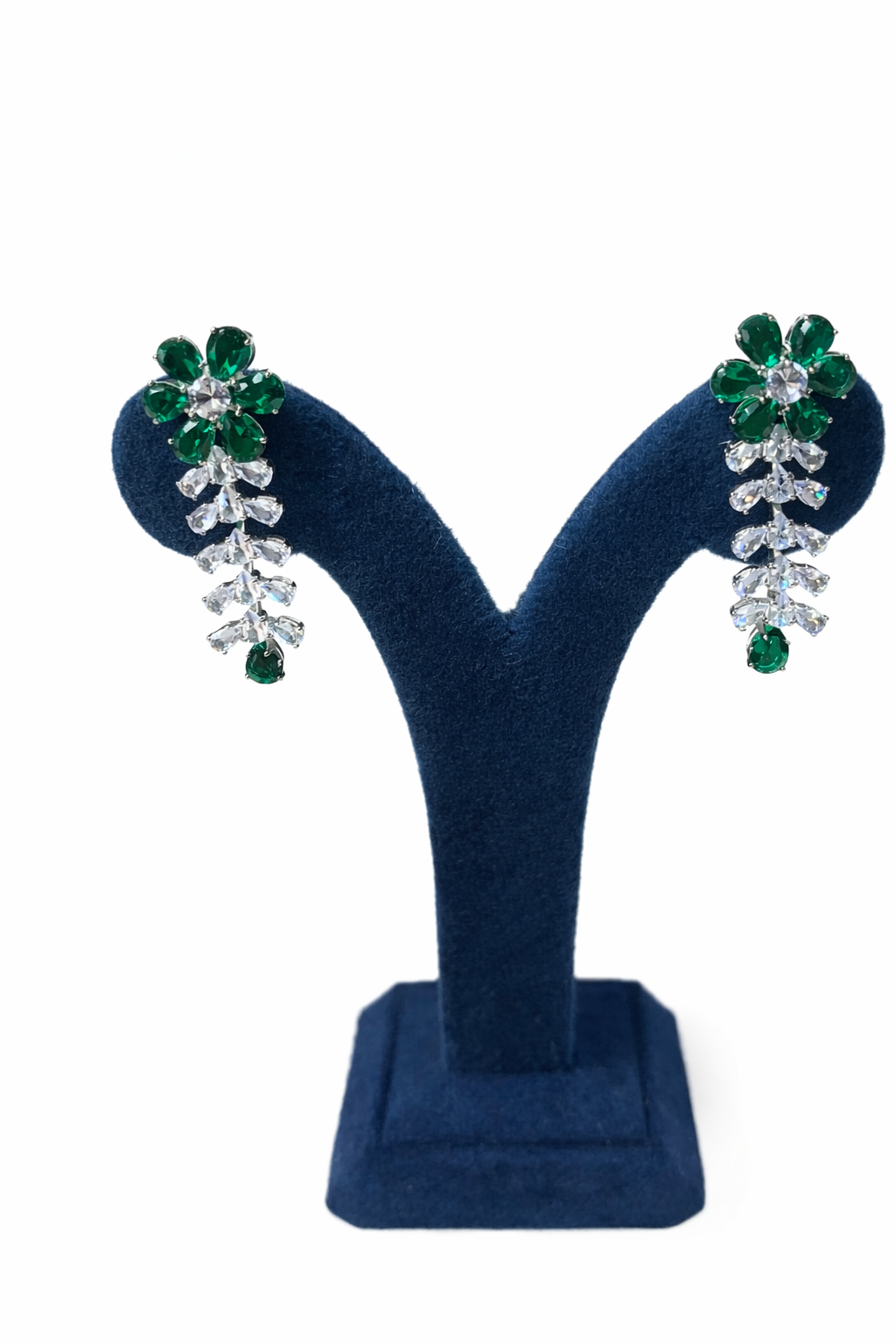 Emerald Blossom Drop Earrings