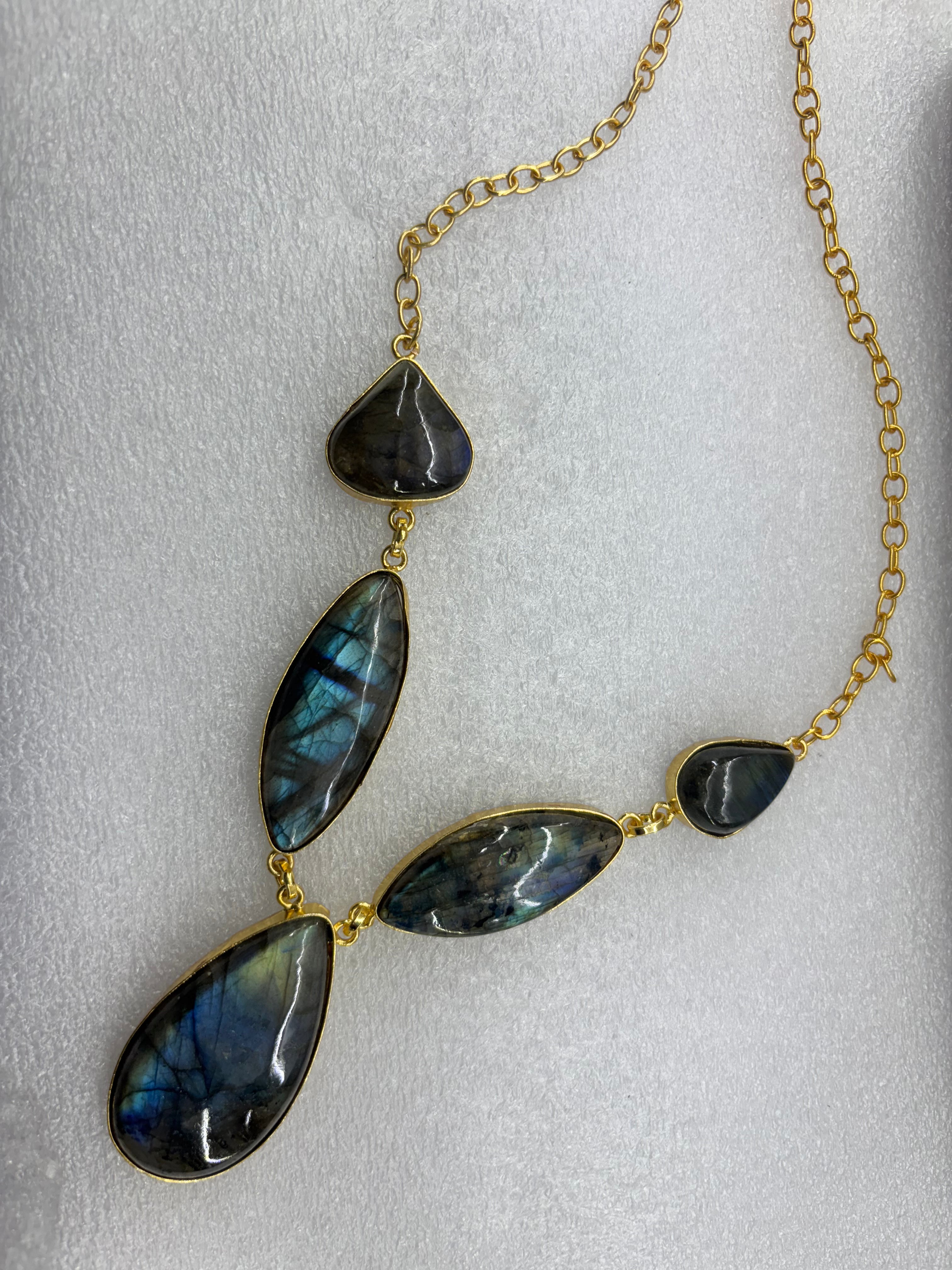 Amyraa Jewels – Mystic Labradorite Statement Necklace  “Beauty with Elegance”