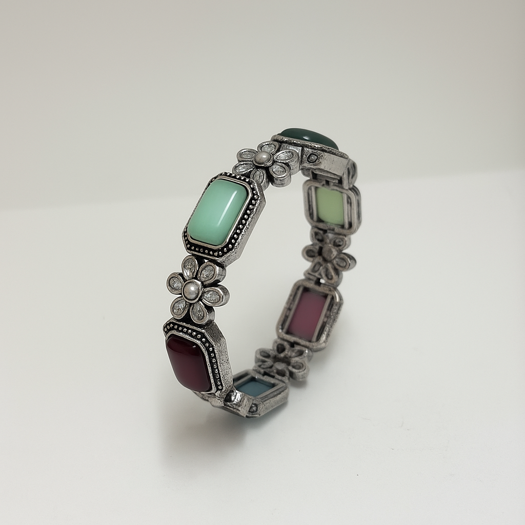 Vintage Floral Gemstone Bracelet