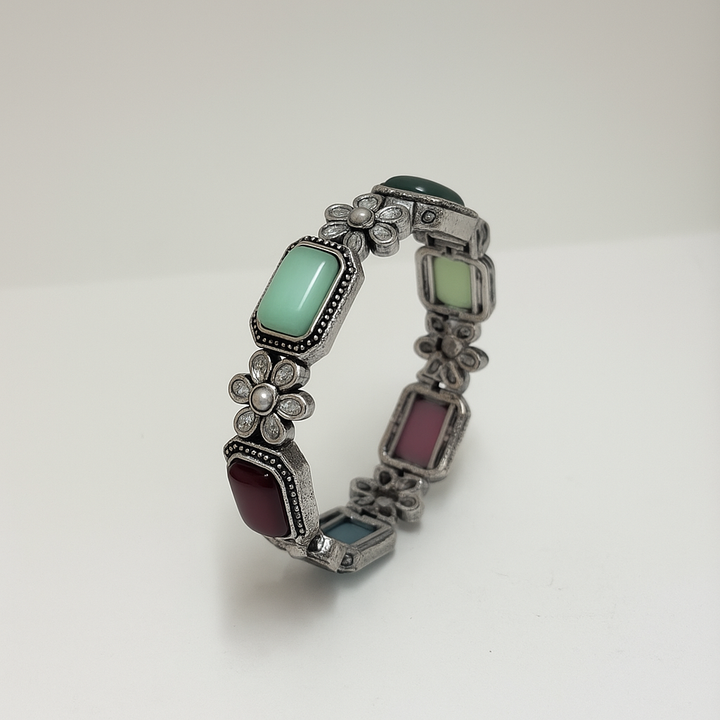 Vintage Floral Gemstone Bracelet