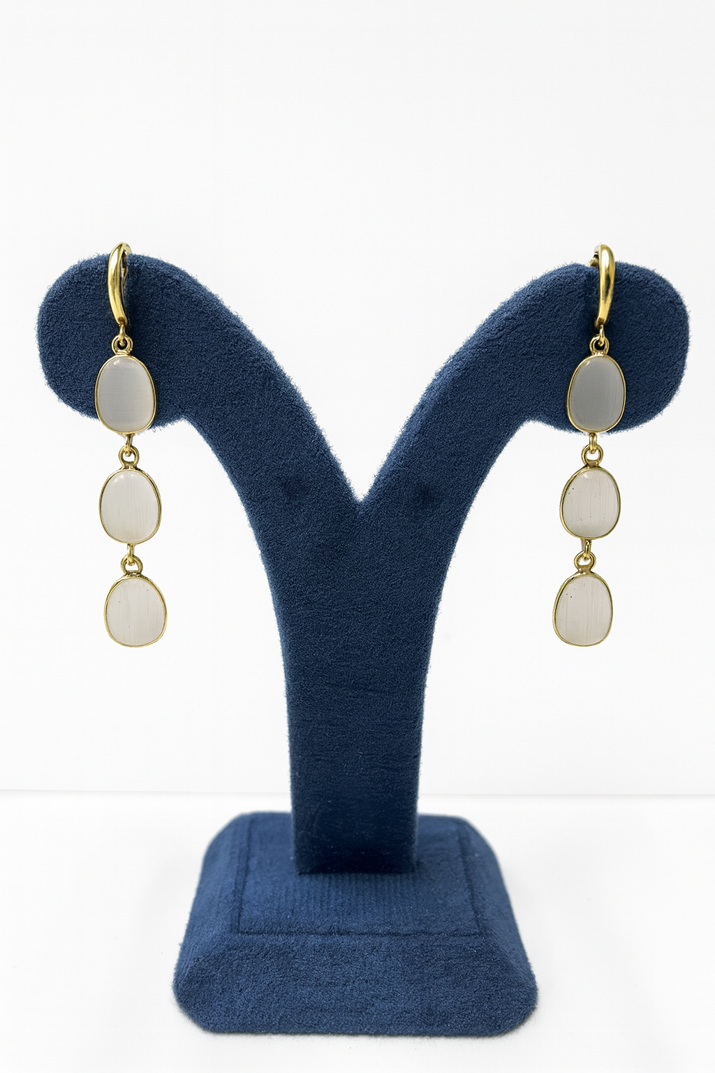 Elegant Aqua Chalcedony Drop Earrings