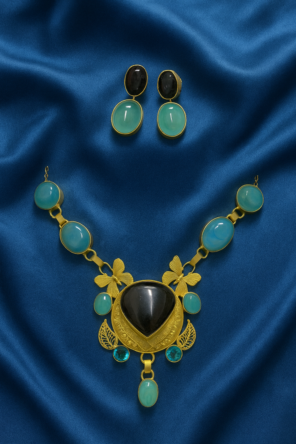 Amyraa Jewels – Enchanted Butterfly Gemstone Necklace Set  “Beauty with Elegance”