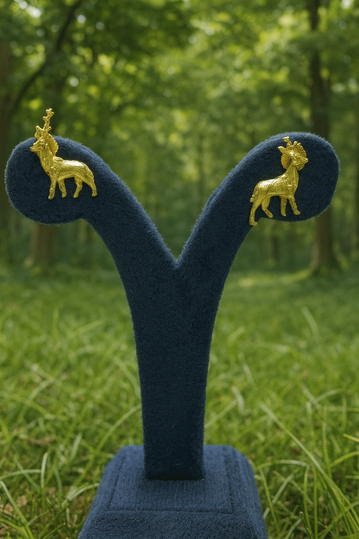 Golden Royal Deer Earrings