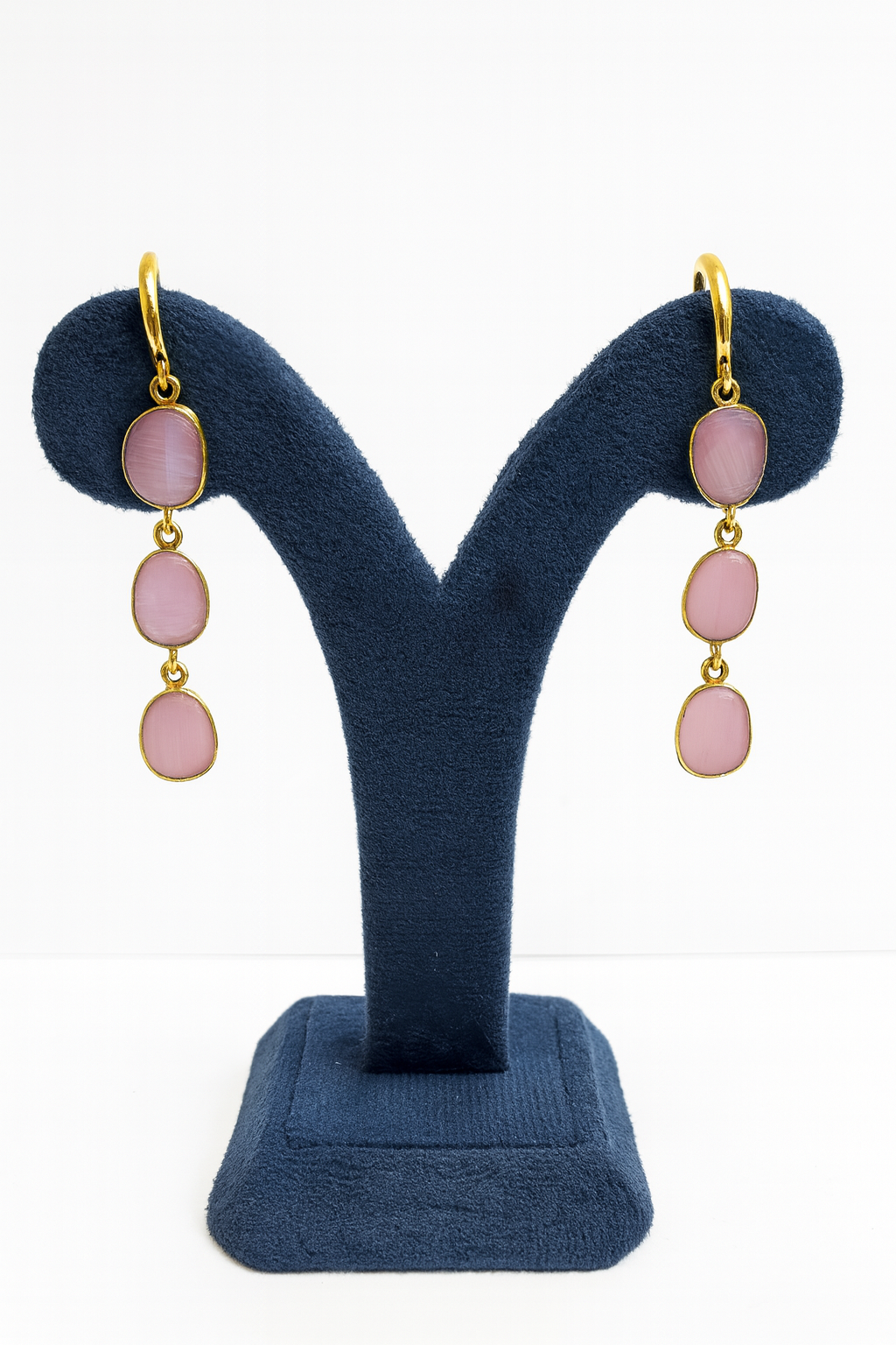 Elegant Aqua Chalcedony Drop Earrings