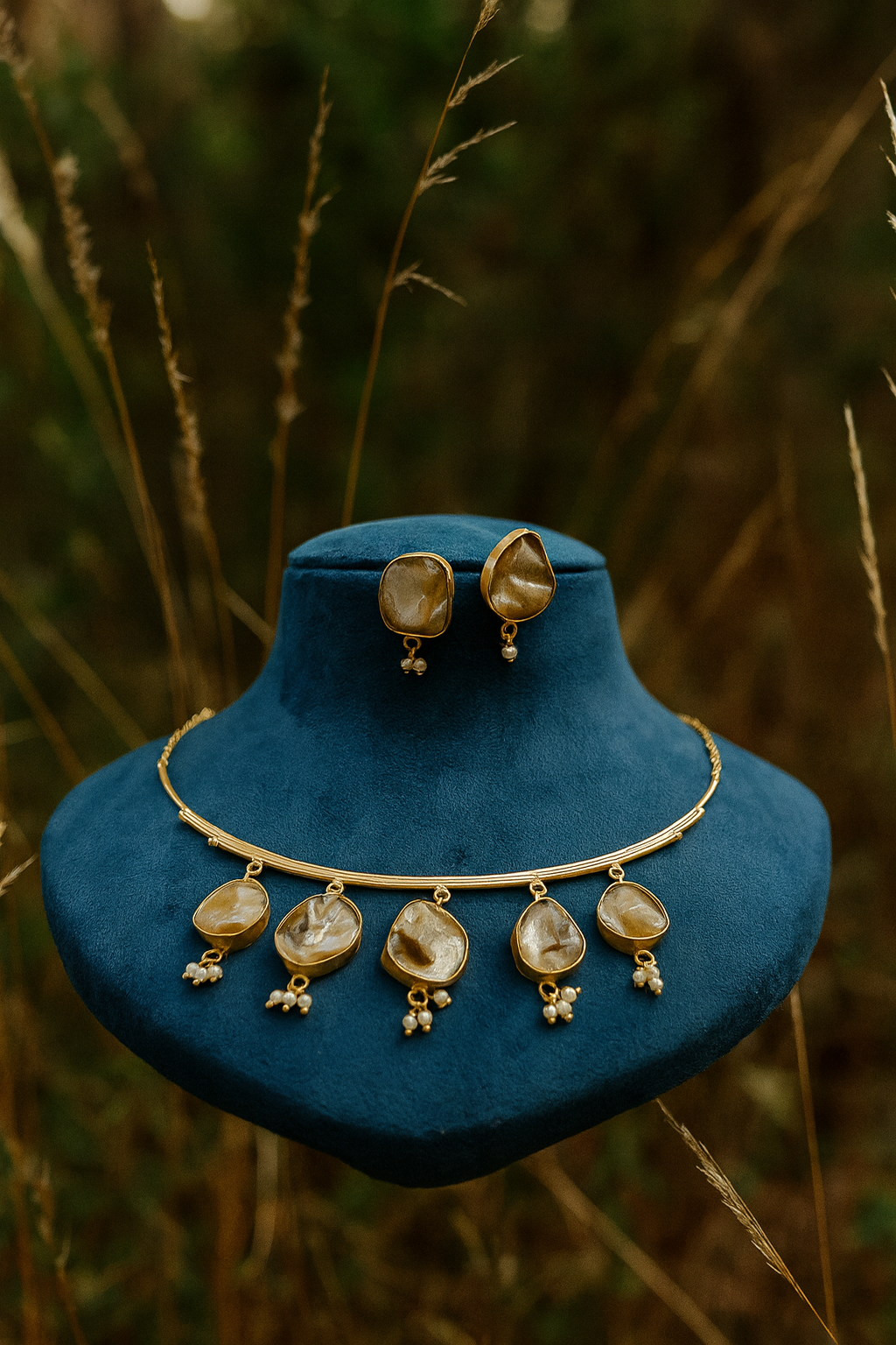 Amyraa Jewels – Golden Aura Citrine Necklace Set  “Beauty with Elegance”