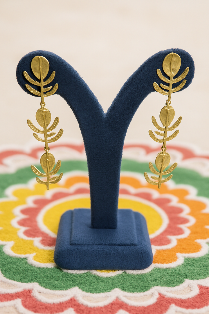 Golden Leaf Cascade Earrings