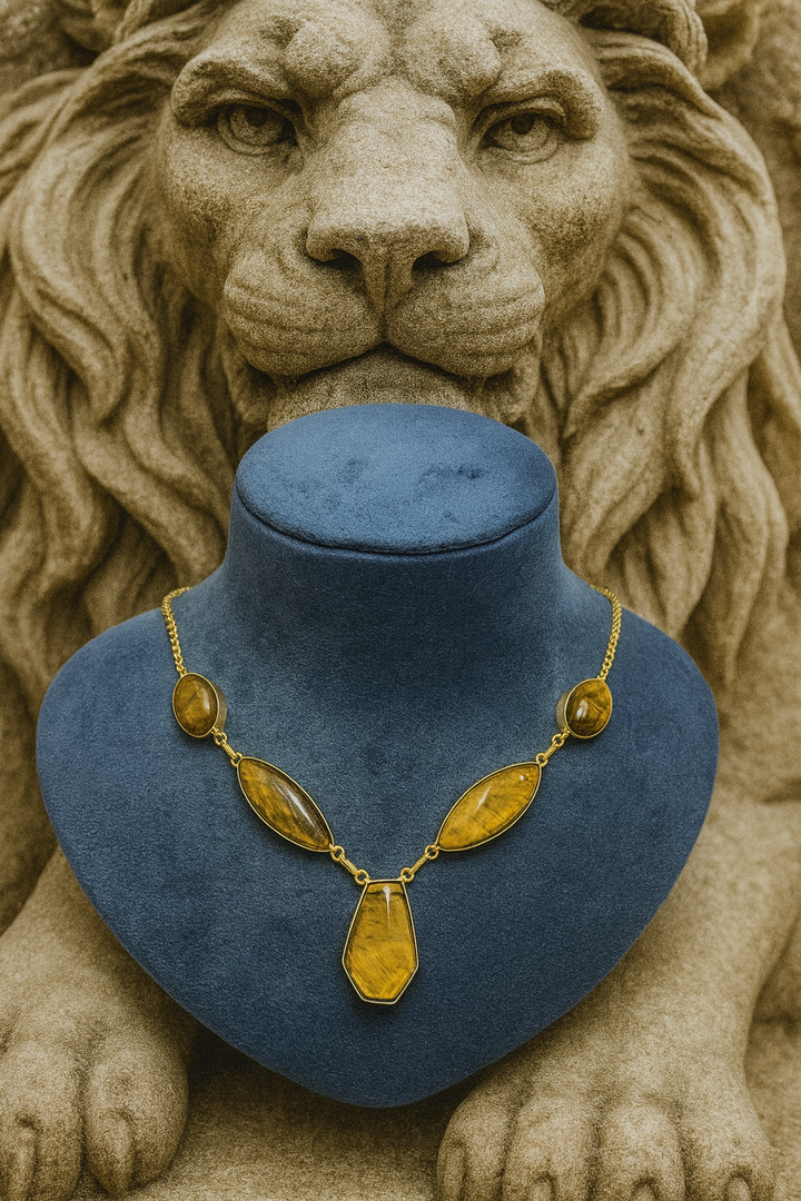 Amyraa Jewels – Golden Majesty Tiger’s Eye Necklace  “Beauty with Elegance”