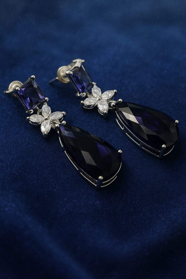 Midnight Violet Drop Earrings