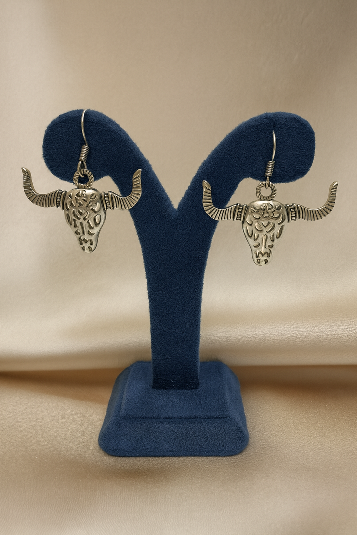 Oxidized Bull Head Earrings – Amyraa Jewels
