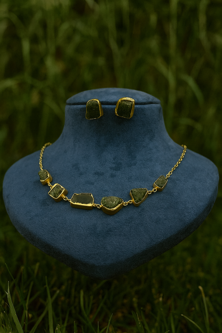 Amyraa Jewels – Verdant Elegance Green Stone Necklace Set  “Beauty with Elegance”